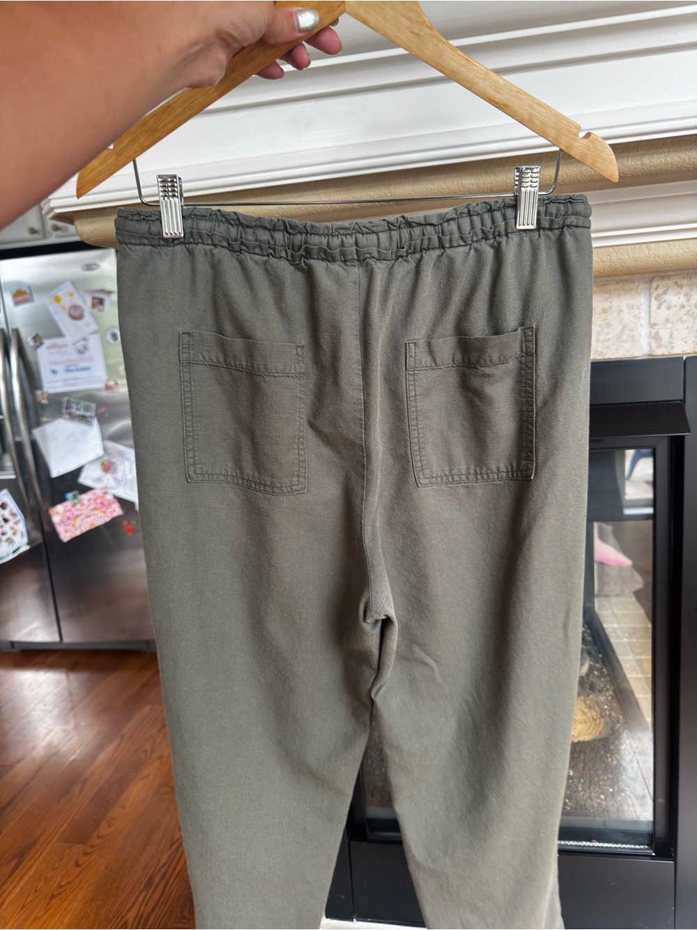 Gap Culottes Olive Green Drawstring Crop Pants M Everyday Casual Summer - Picture 2 of 4